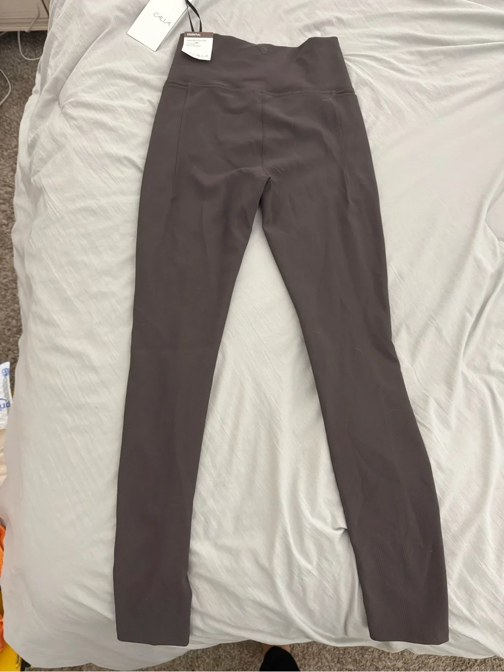 Kids High-Waist Leggings in Dark Brown - Stretch Performance